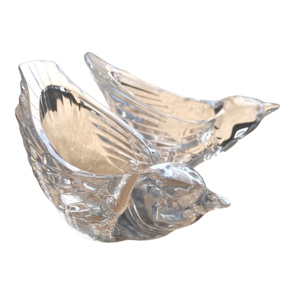 Cristal d’arques France Crystal bird candleholder set - Picture 1 of 14